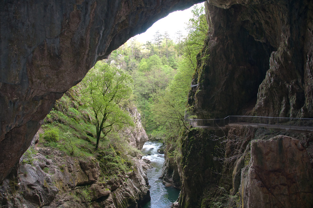 Looking back to the entrance of the new tour into Škocjan Caves