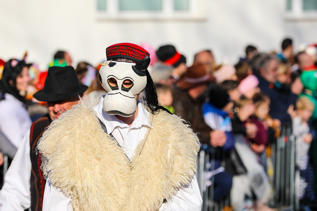 Tradition mask from Bosnia at festival in Ptuj Slovenia